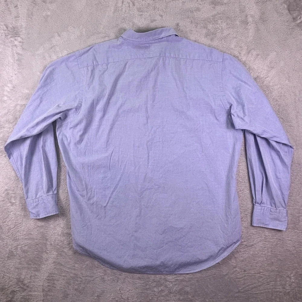Polo by Ralph Lauren Men's‎ Button Down Shirt 17.5 Lowell Blue Cotton Oxford XL